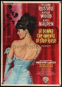 4w469 GYPSY Italian 1p 1963 different Cesselon art of sexiest Natalie Wood stripping, ultra rare!