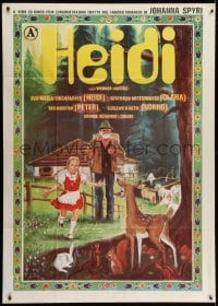 4w474 HEIDI Italian 1p 1968 from classic Swiss Spyri novel, wonderful Mario Piovano art!