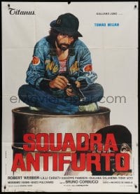 4w482 HIT SQUAD Italian 1p 1976 Bruno Corbucci, great art of Tomas Milian with cigarette & gun!