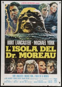 4w508 ISLAND OF DR. MOREAU Italian 1p 1977 mad scientist Burt Lancaster, different Sciotti art!