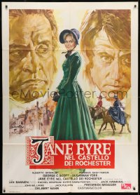 4w513 JANE EYRE Italian 1p 1971 Charlotte Bronte, Ciriello art of Susannah York & George C. Scott!