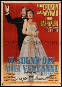 4w517 JUST FOR YOU Italian 1p 1953 full-length portrait of Bing Crosby & sexy Jane Wyman, rare!