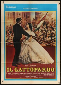 4w549 LEOPARD Italian 1p R1970s Luchino Visconti's Il Gattopardo, art of Burt Lancaster & Cardinale!