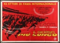4w560 LONGEST DAY Italian 1p R1969 Zanuck's WWII D-Day movie with 42 international stars!