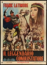 4w561 LOS CONQUISTADORES DEL PACIFICO Italian 1p 1963 art of Spanish conquerors & Native Americans!