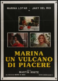 4w578 MARINA UN VULCANO DI PIACERE Italian 1p 1987 Marina Hedman, Jacky Del Rio, sexploitation!