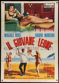 4w600 OH! QUE MAMBO Italian 1p 1958 Enzo Nistri art of Dario Moreno on beach & sexy Magali Noel!