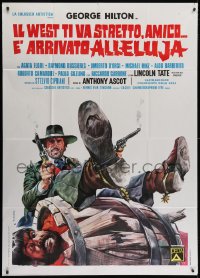 4w644 RETURN OF HALLELUJA Italian 1p 1972 great spaghetti western art by Renato Casaro!