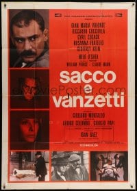 4w659 SACCO & VANZETTI Italian 1p 1971 Giuliano Montaldo anarchist bio starring Gian Maria Volonte!