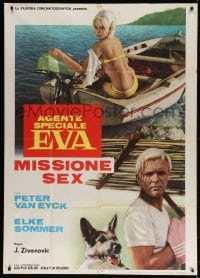 4w677 SEDUCTION BY THE SEA Italian 1p 1966 sexy Elke Sommer, Peter Van Eyck & German Shepherd!