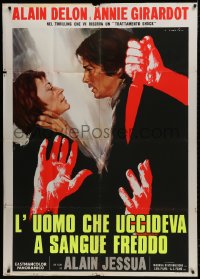 4w687 SHOCK TREATMENT Italian 1p 1973 Averardo Ciriello art of Alain Delon & Annie Girardo!