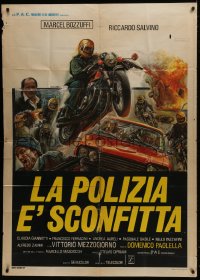4w708 STUNT SQUAD Italian 1p 1977 Enzo Sciotti action art of motorcycle gang with guns!