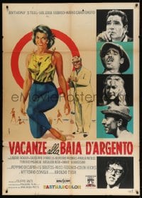 4w756 VACANZE ALLA BAIA D'ARGENTO Italian 1p 1961 Manno art of pretty Valeria Fabrizi & co-stars!