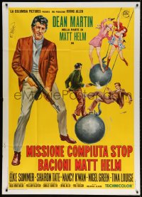 4w783 WRECKING CREW Italian 1p 1969 Brini art of Dean Martin as Matt Helm with sexy spy babes!