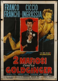 4w791 2 MAFIOSI AGAINST GOLDGINGER Italian 2p 1965 Franco & Ciccio parody of James Bond Goldfinger!