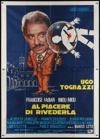 4w797 AL PIACERE DI RIVEDERLA Italian 2p 1976 art of murder victim under Tognazzi's magnifying glass