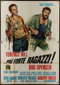 4w800 ALL THE WAY BOYS Italian 2p 1973 Casaro art of Terence Hill holding gun & Bud Spencer!