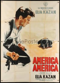 4w802 AMERICA AMERICA Italian 2p 1965 Elia Kazan's immigrant bio of his Greek uncle, Symeoni art!