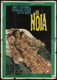 4w843 EMPTY CANVAS Italian 2p 1964 great image of sexy Catherine Spaak covered with money!