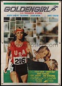 4w862 GOLDENGIRL Italian 2p 1980 James Coburn, Susan Anton is programmed to win the Olympics!