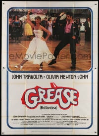 4w867 GREASE Italian 2p 1978 John Travolta & Olivia Newton-John in a most classic musical!