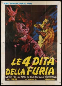 4w872 HANDS OF DEATH Italian 2p 1973 Iaia kung fu art of guy punching his bleeding opponent!