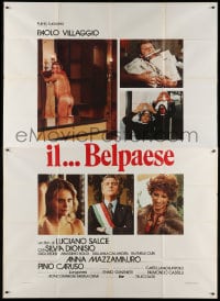 4w879 IL BELPAESE Italian 2p 1977 Luciano Salce, montage of photographic images of top stars!