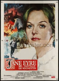 4w886 JANE EYRE Italian 2p 1971 Charlotte Bronte novel, different art of Susannah York by Ciriello!