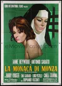 4w895 LADY OF MONZA Italian 2p 1969 La Monaca di Monza, Anne Heywood's other love is God, Casaro art