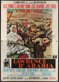 4w897 LAWRENCE OF ARABIA style A Italian 2p 1963 David Lean classic, cool different art by Cesselon!