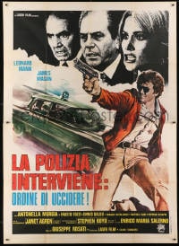 4w899 LEFT HAND OF THE LAW Italian 2p 1975 La Polizia interviene: ordine di uccidere, James Mason!