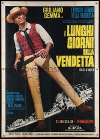 4w904 LONG DAYS OF VENGEANCE Italian 2p 1966 full-length Fiorenzi art of cowboy Giuliano Gemma!