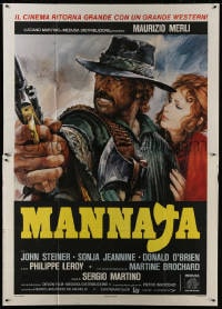 4w911 MAN CALLED BLADE Italian 2p 1979 Sergio Martino's Mannaja, cool spaghetti western art!