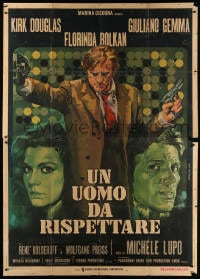 4w916 MASTER TOUCH Italian 2p 1971 art of Kirk Douglas, Bolkan & Gemma by Piero Ermanno Iaia!