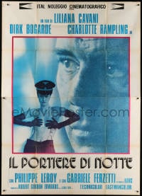 4w926 NIGHT PORTER Italian 2p 1974 Il Portiere di notte, Dirk Bogarde, topless Charlotte Rampling!