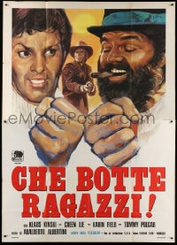 4w938 RETURN OF SHANGHAI JOE Italian 2p 1974 Klaus Kinski, Cheen Lie, wacky spaghetti western art!