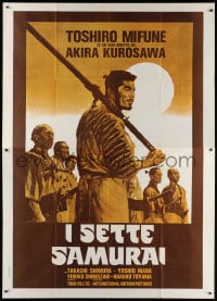 4w951 SEVEN SAMURAI Italian 2p R1970s Akira Kurosawa's classic Shichinin No Samurai, Toshiro Mifune