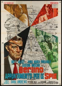 4w960 SPY IN YOUR EYE Italian 2p 1966 Dana Andrews with eyepatch, map art by Averardo Ciriello!