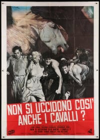 4w973 THEY SHOOT HORSES, DON'T THEY Italian 2p 1970 Jane Fonda, completely different Ciriello art!