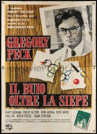 4w976 TO KILL A MOCKINGBIRD Italian 2p 1963 different art of Gregory Peck, Harper Lee classic!