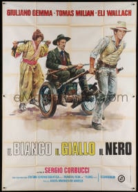 4w993 WHITE, THE YELLOW & THE BLACK Italian 2p 1975 Sergio Corbucci, Casaro spaghetti western art!