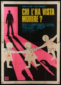 4w994 WHO SAW HER DIE Italian 2p 1972 Chi l'ha vista morire?, disturbing violent art by Nistri!