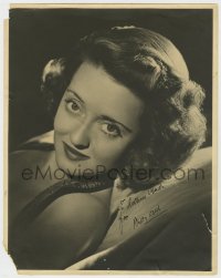 4x049 BETTE DAVIS signed deluxe 11x14 still 1950s great close portrait leaning back in chair!