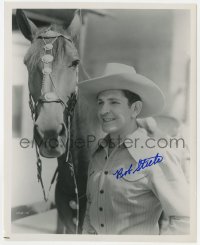 4x731 BOB STEELE signed 8x10 REPRO still 1980s cowboy star with his horse in Gauchos of El Dorado!