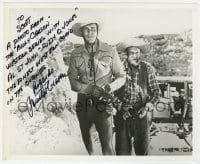 4x736 BUSTER CRABBE signed 8x10 REPRO still 1980s portrait as Billy Carson with Fuzzy St. John!