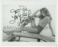 4x741 CATHERINE BACH signed 8x9.75 REPRO still 1990s sexy portrait as Daisy Duke on the General Lee!