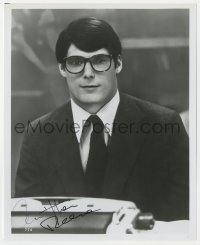 4x747 CHRISTOPHER REEVE signed 8x10 REPRO still 1980s great portrait as Clark Kent from Superman!