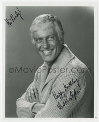 4x761 DICK VAN DYKE signed 8x10 REPRO still 1980s great close up wearing sweater & smiling big!