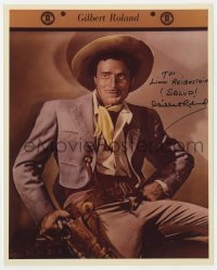 4x684 GILBERT ROLAND signed color 8x10 REPRO still 1980s great Cisco Kid portrait on Dixie premium!
