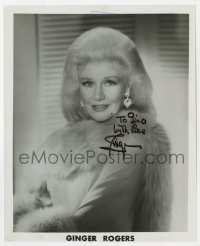 4x373 GINGER ROGERS signed 8x10.25 publicity still 1970s close portrait later in her career!